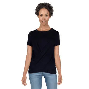 mySTYLE Women's Crew Neck Criss-Cross Tee