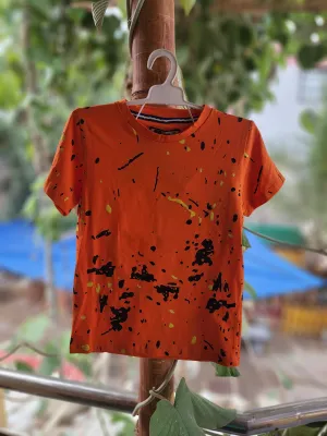 Orange Painted Style T Shirt