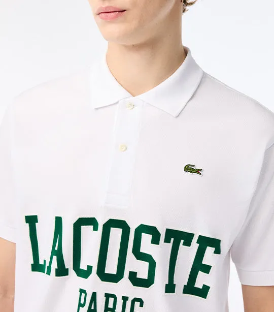 Original L.12.12 Lacoste Flocked Piqué Polo Shirt White