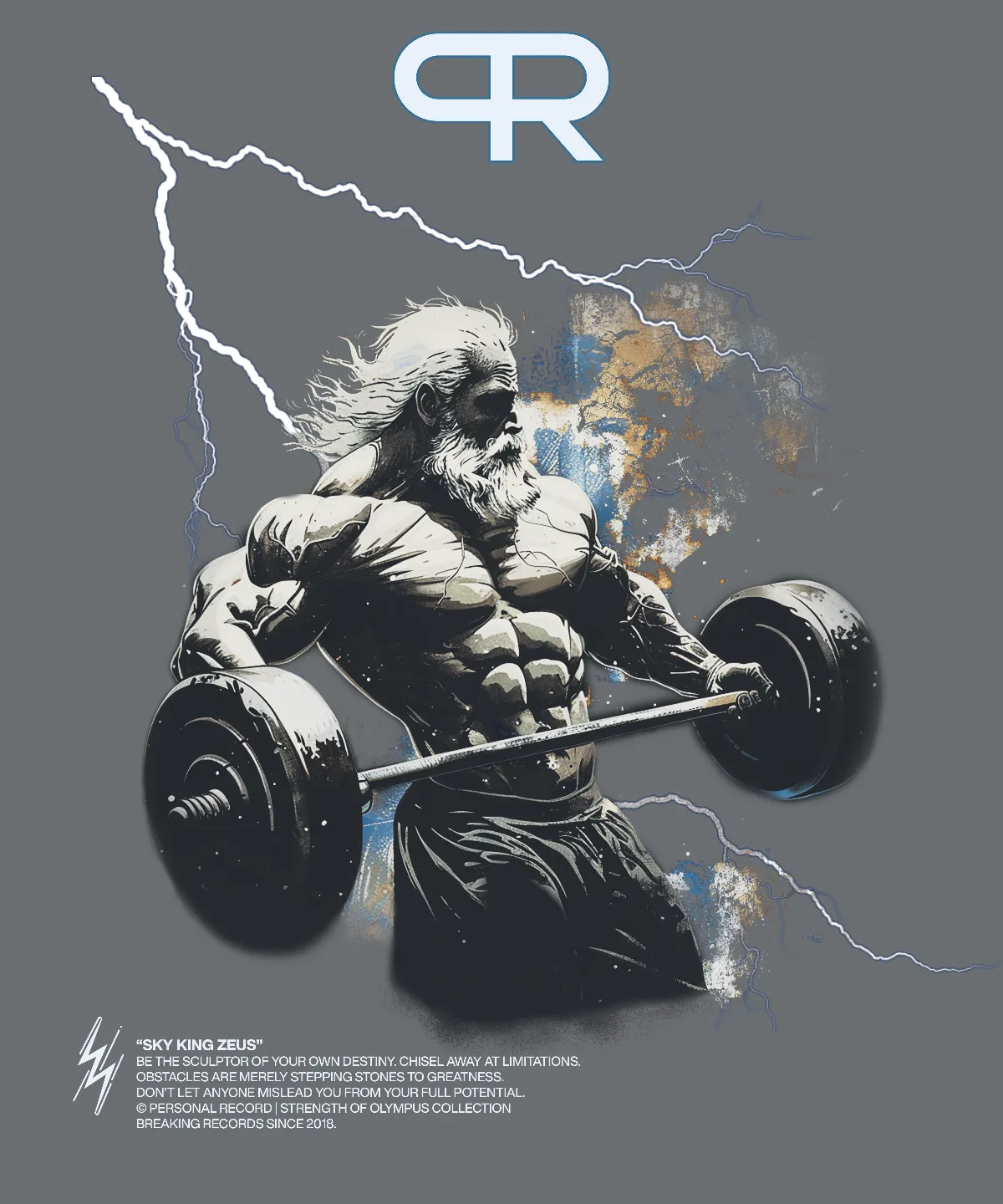 Oversize Olympus T shirts -  Zeus - Charcoal