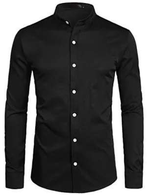 Plain black mandrian shirt