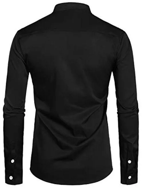 Plain black mandrian shirt