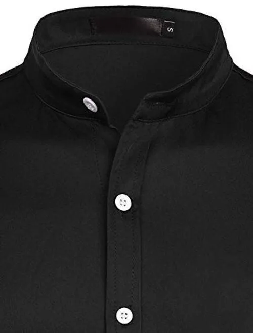 Plain black mandrian shirt