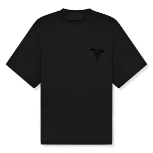Prada Cotton Chest Logo Black T Shirt