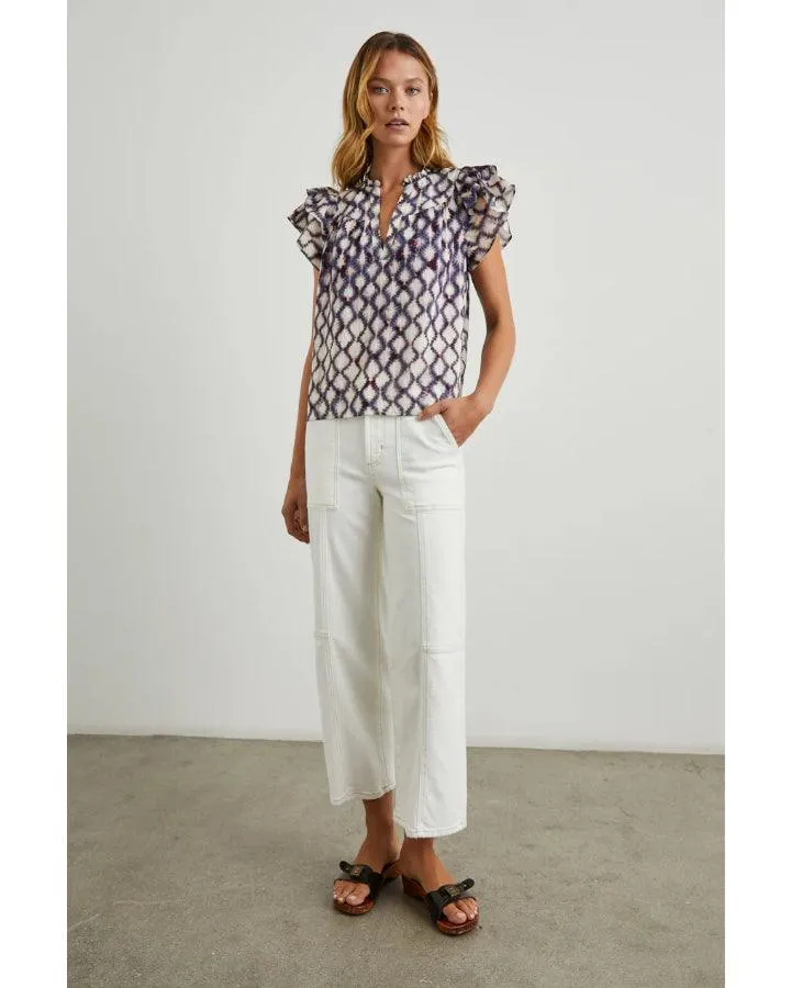 Rails Calista Ruffle Cap Sleeve Print Top