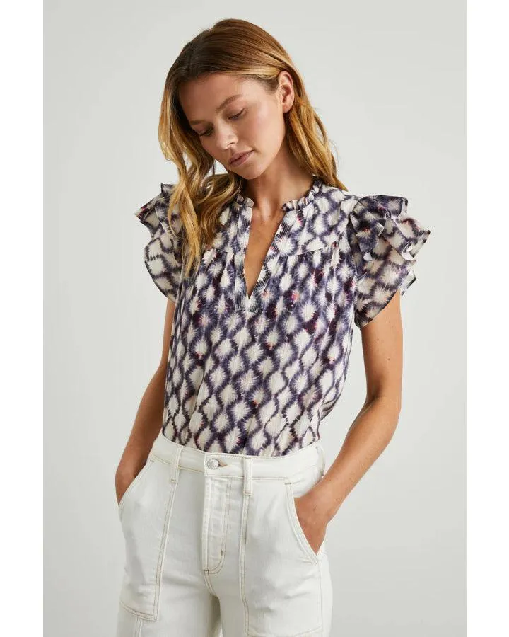Rails Calista Ruffle Cap Sleeve Print Top