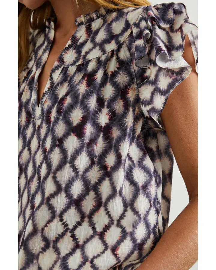 Rails Calista Ruffle Cap Sleeve Print Top