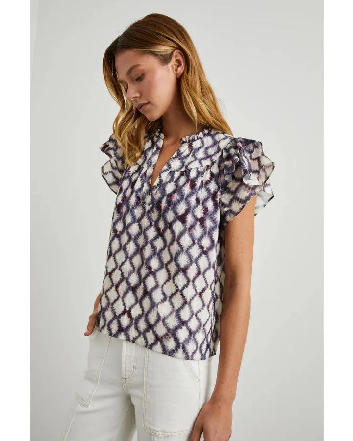 Rails Calista Ruffle Cap Sleeve Print Top