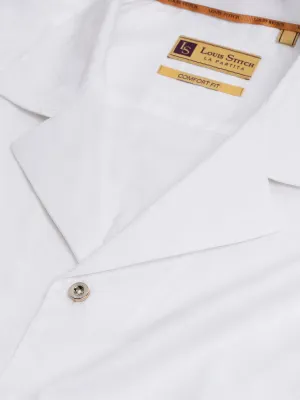 Regular Fit Cuban Collar Floral White Shirt For Men