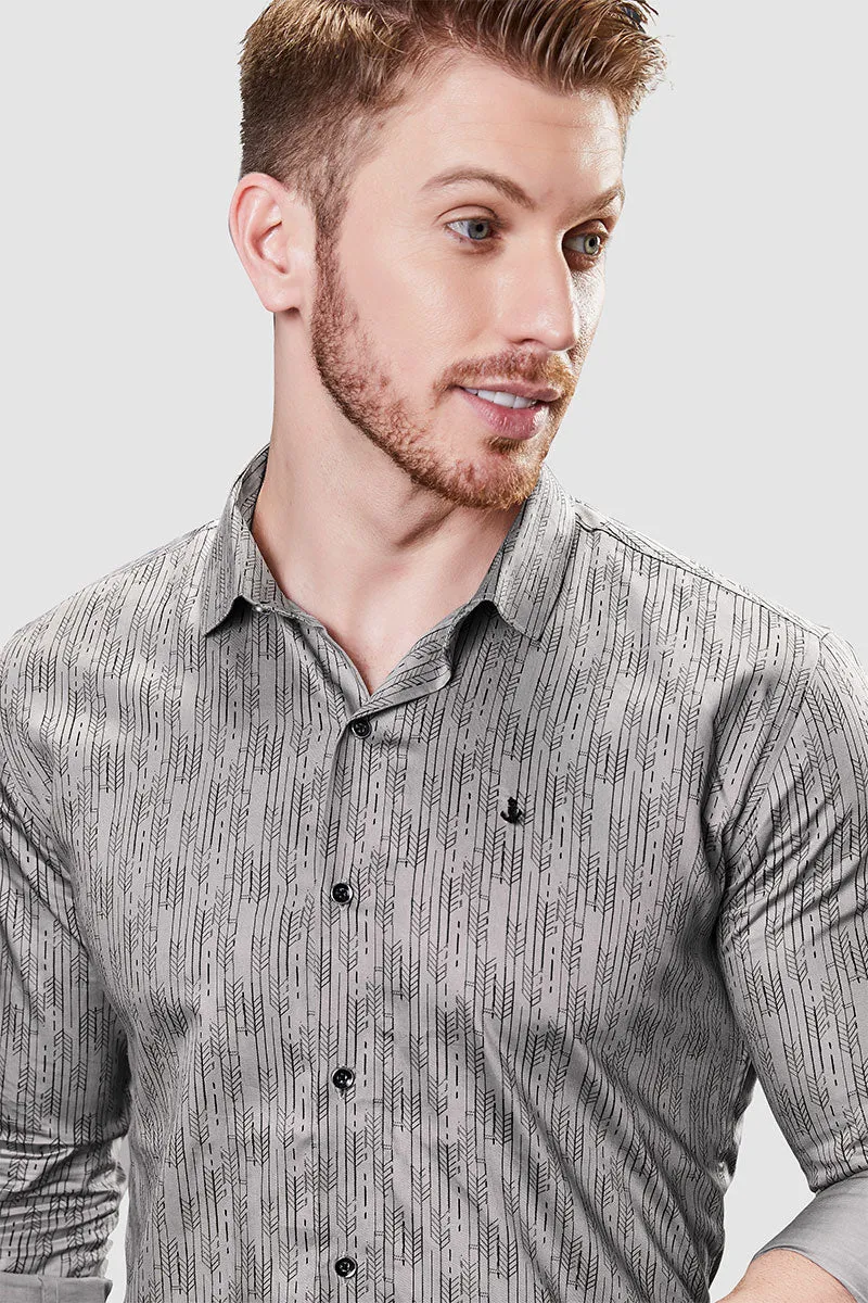 Remington Grey Stripe Printed Shirt