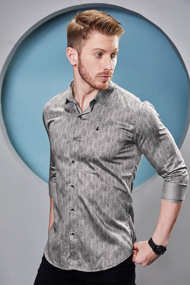 Remington Grey Stripe Printed Shirt