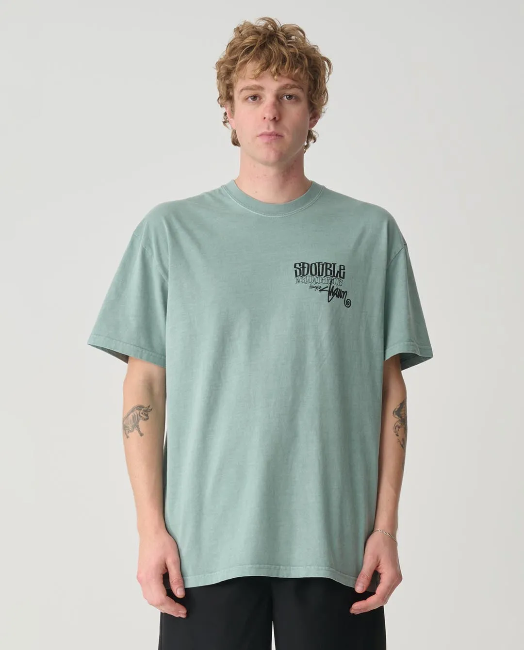 S/Double - World Wide Roots T-Shirt - Washed Sage