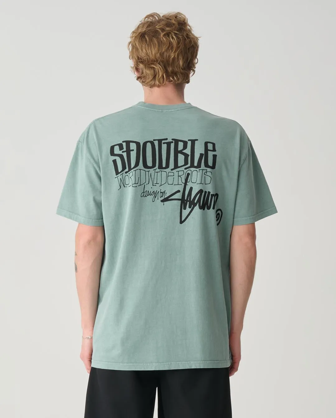 S/Double - World Wide Roots T-Shirt - Washed Sage