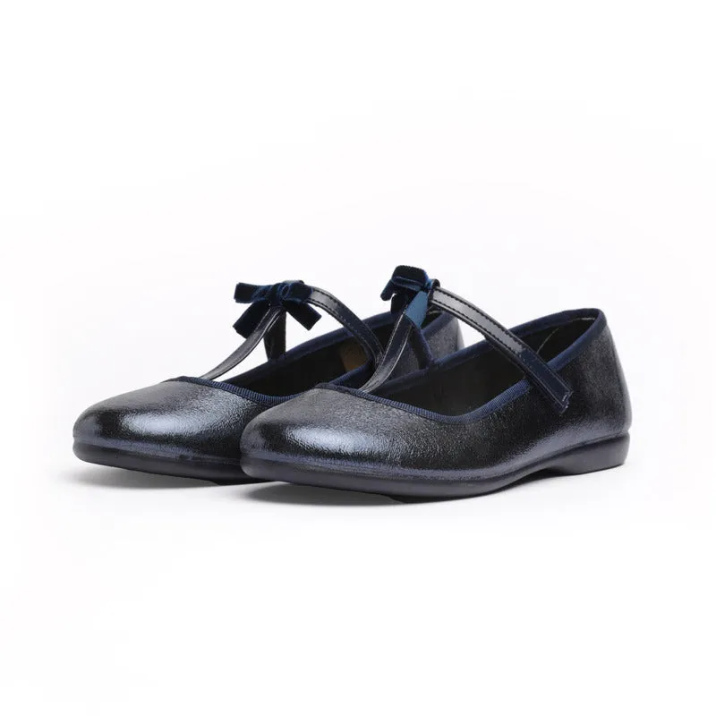 Shimmer Party T-Straps in Navy