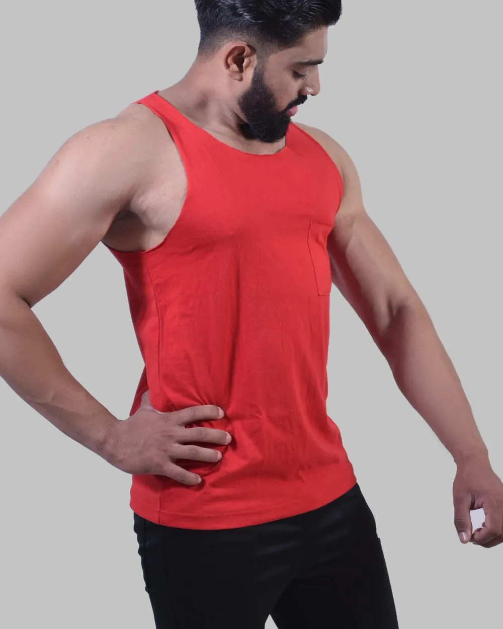 STGCL Raw Edge Cotton Tank Top 1.0 (Red)