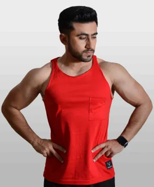 STGCL Raw Edge Cotton Tank Top 1.0 (Red)