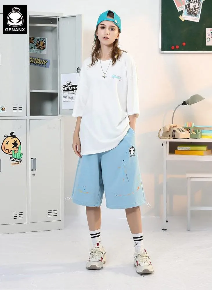 Street Style Graffiti Letter Print Cotton T-Shirt