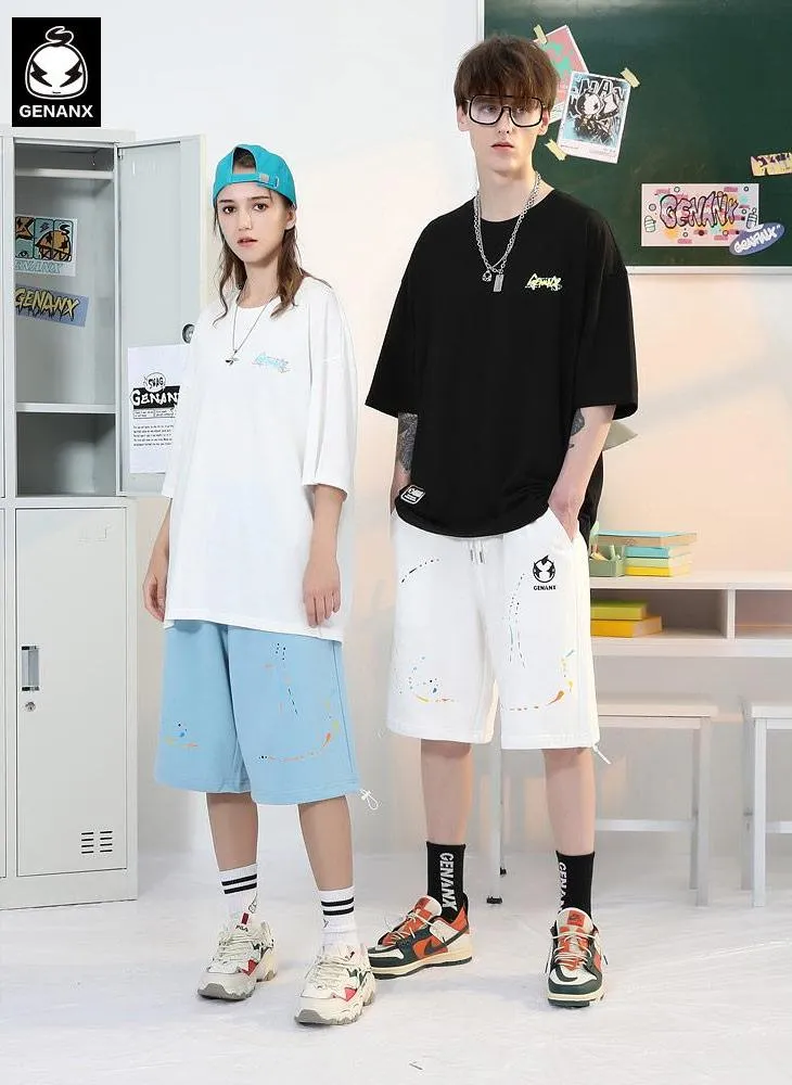 Street Style Graffiti Letter Print Cotton T-Shirt