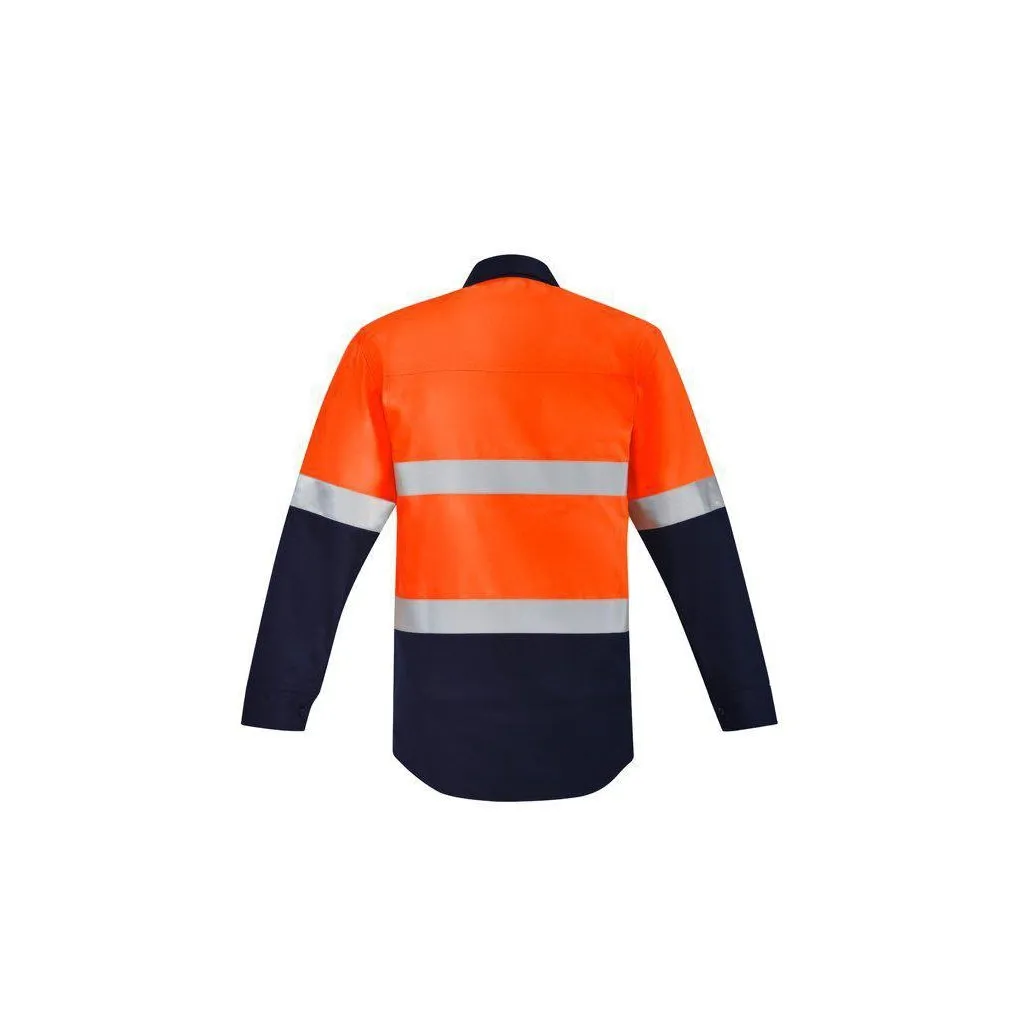 Syzmik Mens Orange Flame HRC 2 Hoop Taped Closed Front Spliced Shirt - ZW143