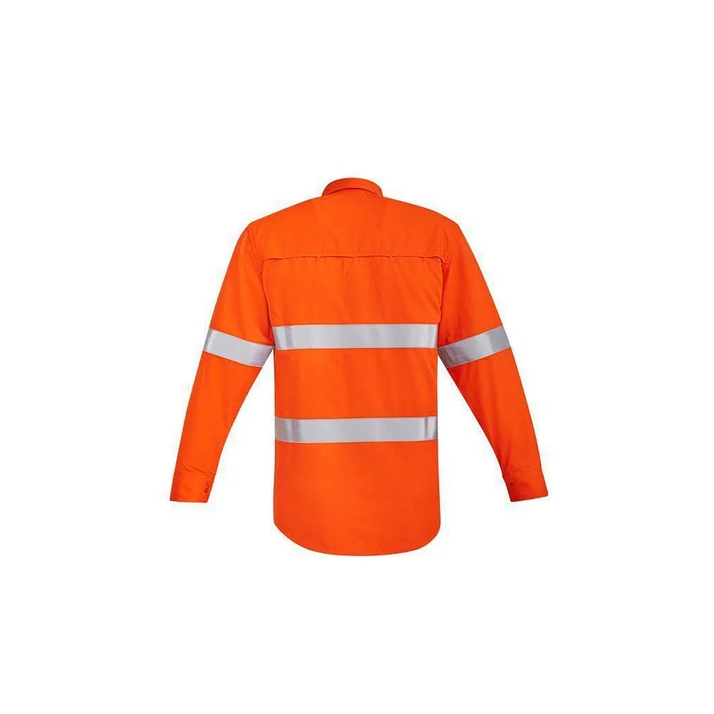 Syzmik Mens Orange Flame HRC 2 Hoop Taped Open Front Spliced Shirt - ZW145