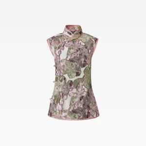 Tang Jacquard Vest With Frog Buttons