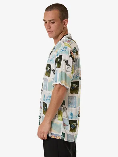 THRILLS - Energy Bowling Short Sleeve Shirt - WHITE