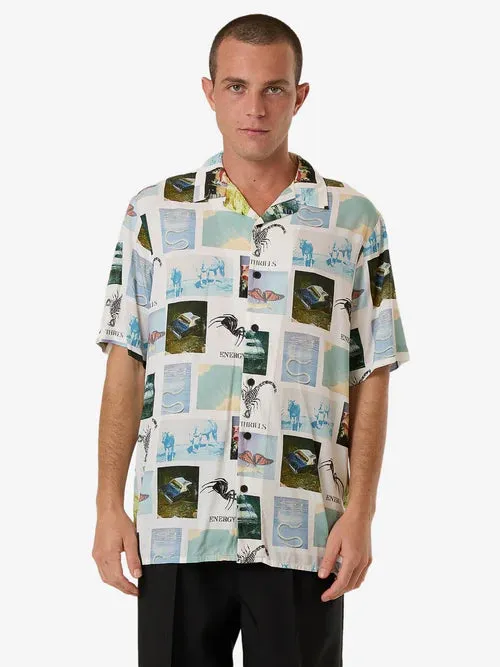 THRILLS - Energy Bowling Short Sleeve Shirt - WHITE