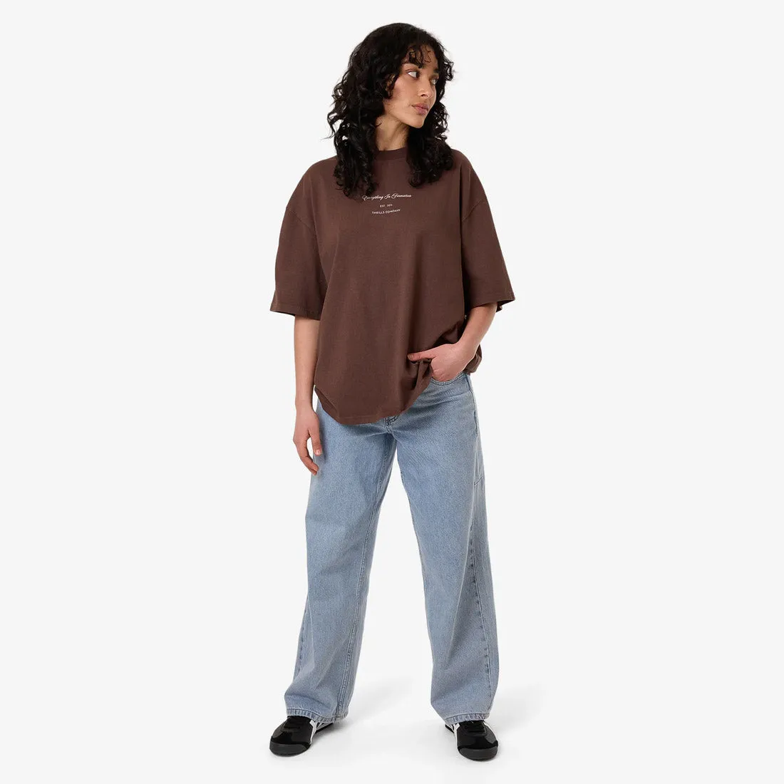 THRILLS Women's Dalia Oversized Tee - Coffee