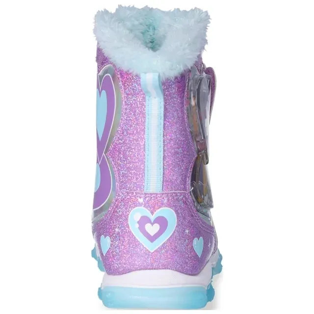 Toddler Girl fleece-lined Light Up Winter Snow Boots