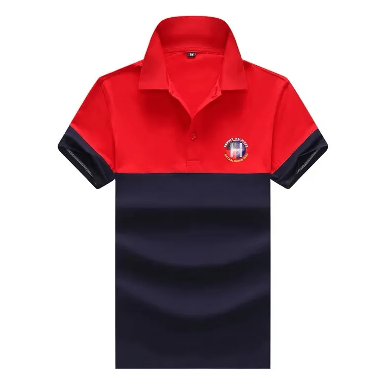 Tommy HF Establishment H5 Designed Logo Polo Shirt- Red