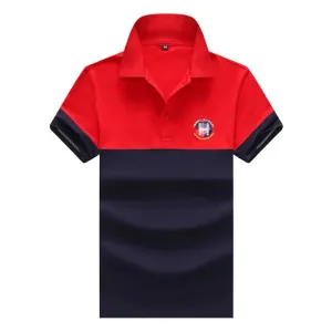 Tommy HF Establishment H5 Designed Logo Polo Shirt- Red