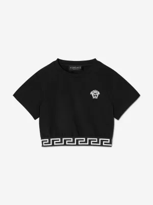 Versace Girls Medusa Logo T-Shirt in Black