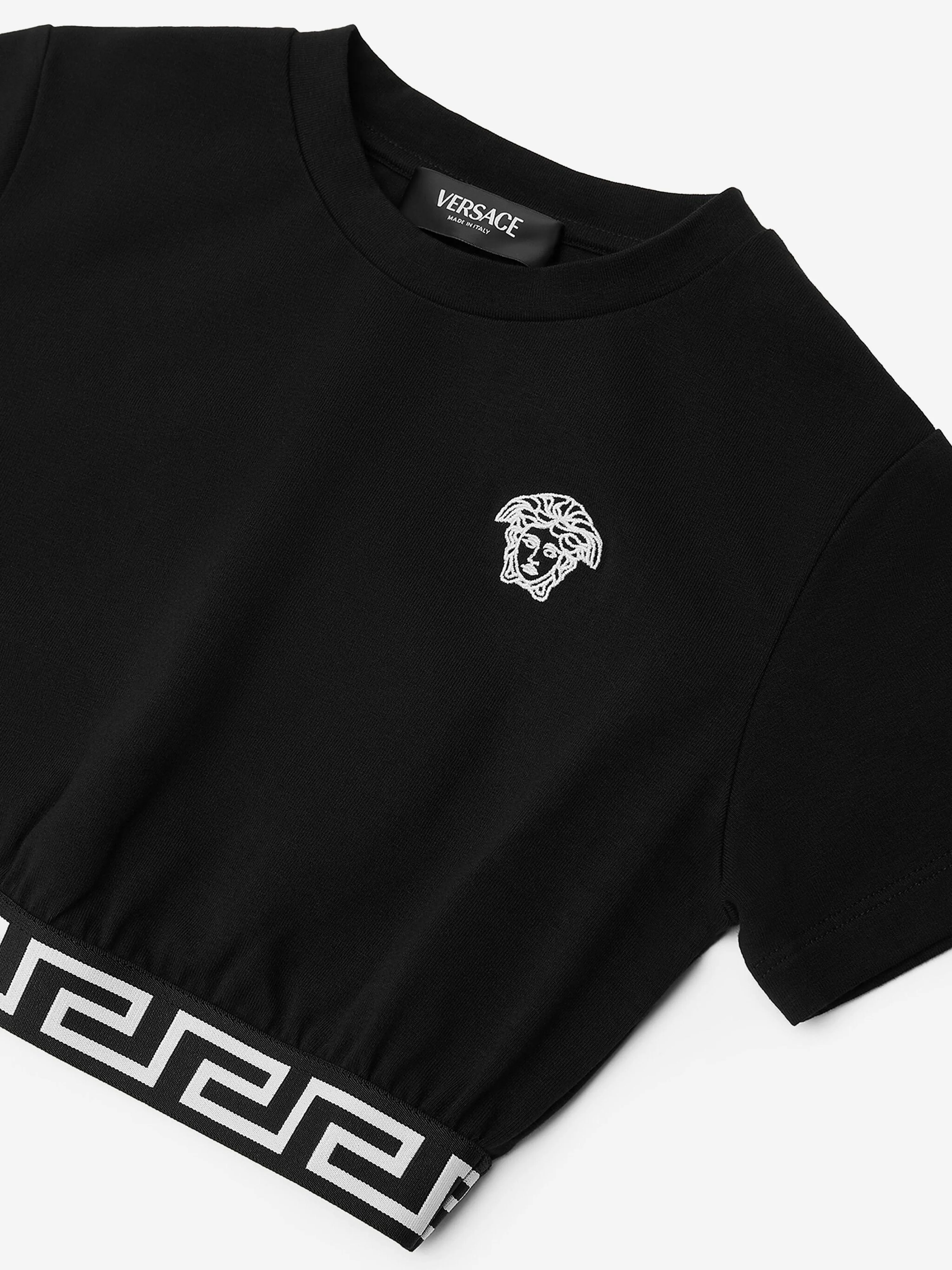 Versace Girls Medusa Logo T-Shirt in Black