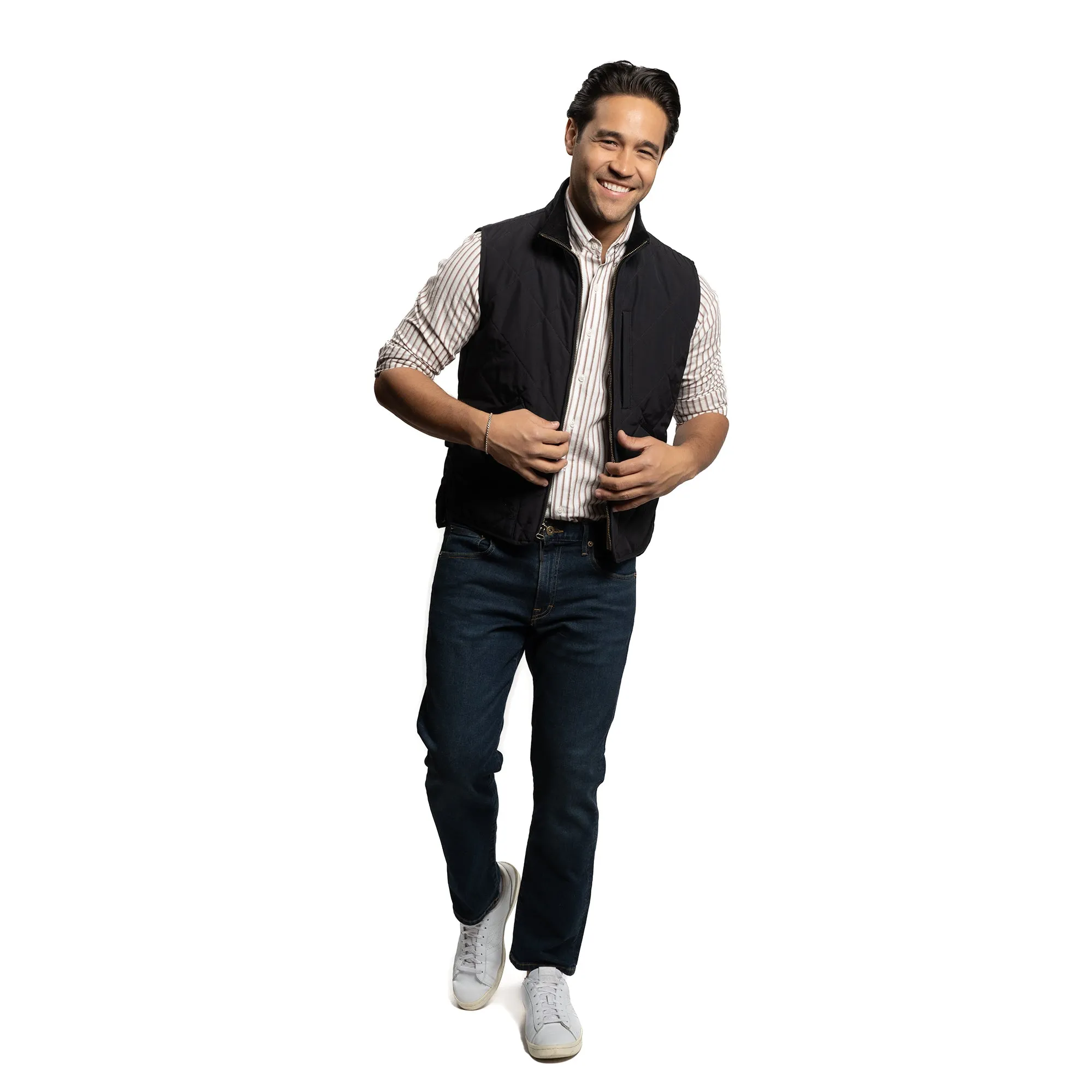 Weekend Linen Shirts - White Burgundy Stripe