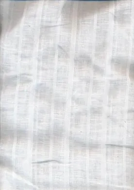 white linen fabric w/ herribone stripes 58&quot; wide