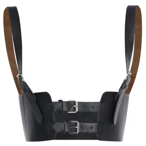 WLS Personalized Punk Strap PU Sling Vest