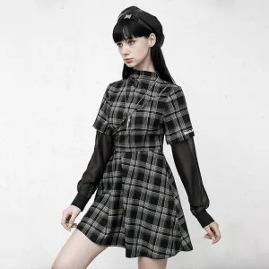 Women's Gothic Ripped Dresses Splicing Mesh T-shirts