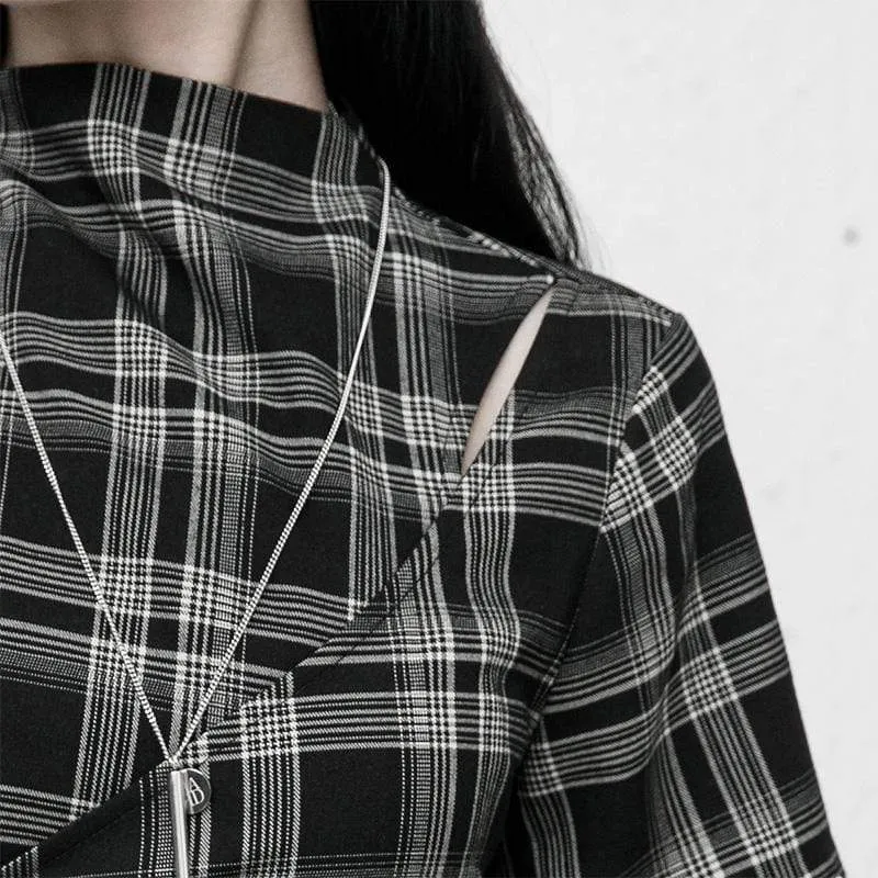 Women's Gothic Ripped Dresses Splicing Mesh T-shirts