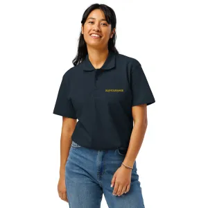 Women's Polo Shirt - Navy (Glamourange Premium Pique Polo Shirt Women Outfit)