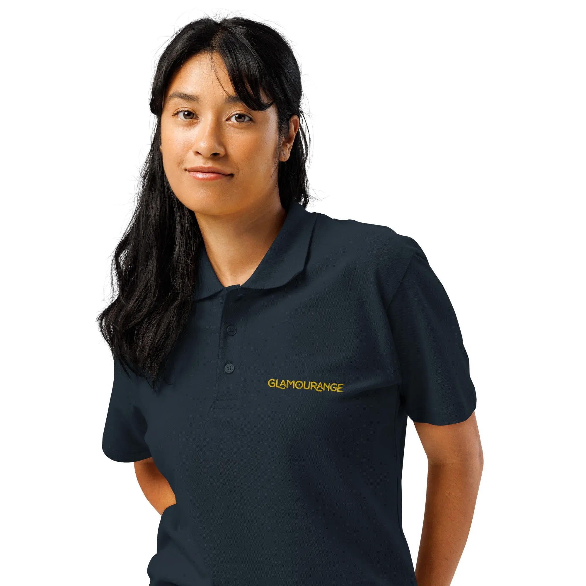 Women's Polo Shirt - Navy (Glamourange Premium Pique Polo Shirt Women Outfit)