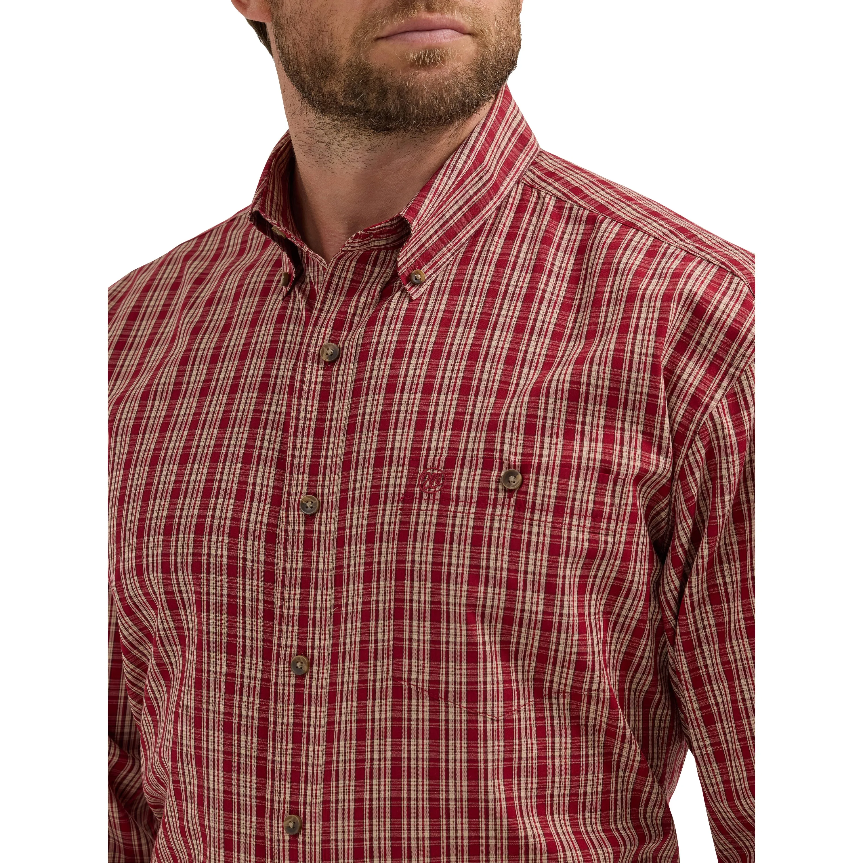 Wrangler Classic Red Plaid Long Sleeve Shirt